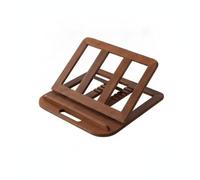 Hzoibyze Supporto Tablet Portatile Supporto Portatile Tablet Laptop Base Regolabile a 6 Posizioni con Impugnatura E Telaio Pieghevole in Faggio E Ottone Adatto per Scrivania Viaggio, Walnut