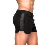 HZQIFEI Pantaloncini Sportivi da Uomo, Pantaloni Palestra Uomo Corti con Tasche Pantaloncini Sportivi per Jogging Tennis Fitness Allenamento Asciugatura Veloce DK06 (Nero, M)