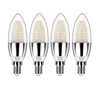 HZSANUE 4 lampadine a candela LED da 15 W, equivalenti a lampadine a incandescenza da 120 W, 1700 lm, 4000 K, bianco neutro, E14, piccola vite Edison