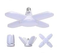 HZSANUE E27 Lampada Garage LED, Bianco Freddo 60W 6500K 6800Lm Illuminazione Soffitto LED Deformabile con 4 Pannelli Regolabili, per Garage, Cantina, Officina, Magazzino(1pezzi)