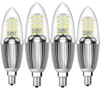 HZSANUE Lampadine Candela LED E14 12W, Equivalente Lampadine Incandescenza 100W, 6000K Bianco Freddo, 1350LM, Piccole Lampadine Candela Vite Edison, 4 Pack
