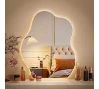HZSCL Specchio da Bagno A Forma di Nuvola Irregolare con Luci LED, 3 Colori di Luce (Bianco, Neutro, Caldo) + Infinitamente Dimmerabile, Specchio da Parete Senza Cornice (Size : 50x70cm/19.7x27.6in)