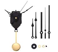 Hztuang Meccanismo di Movimento Orologio a Pendolo fai da te con 3 Coppie di Diverse Mani Asse di Riparazione al Quarzo Kit Orologio da Parete Sostituzione Parti