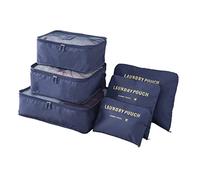 Hztuang Set di borse da viaggio da 6 pezzi per vestiti organizzatore ordinato armadio valigia borsa organizer da viaggio astuccio per scarpe confezione 2