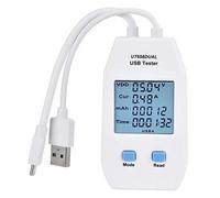 Hztuang Tester USB, LCD Tester USB Rilevatore Voltmetro Ampermetro Misuratore di Capacità di Potenza Digitale (UT658 Duale)