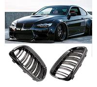 HZTWFC Una Coppia Nero Lucido Doppia Linea Anteriore Rene Griglia Griglie Per BMW E92 E93 3-Serie 2007 2008 2009 2010 Auto Da Corsa Griglie