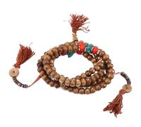 Hztyyier 108 Perline Rosario Tibetano Perline di Preghiera Osso di Yak Naturale Collana di tala tibetana Buddha Buddista Braccialetto Elastico Buddhist Supplies