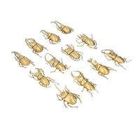 Hztyyier 12 Pezzi Mini Simulazione Plastica PVC Figura Finta Giocattoli Colore Oro Design Raffinato per L'educazione dei Bambini