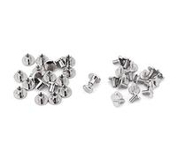 Hztyyier 20Pz Poste a Vite Piatte in Ottone Rivetti Viti Dado a Testa Piatta Resistente Rivetti per Chiodi Forniture per riparazioni Artigianali in Pelle Argento(6.5mm) Rivet Tools