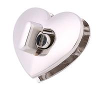 Hztyyier 5 pezzi Serrature per borsa, Chiusure a cuore in metallo Argento per borsette e pelletteria