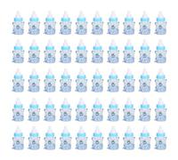 Hztyyier 50 Pezzi Biberon Scatola di Caramelle Regali per Feste in Plastica Bottiglie di Latte per Bomboniere Regali Baby Shower Decor(Blu)