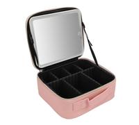 Hztyyier Borsa Multiuso per Trucco a LED Elegante Custodia Illuminata con Specchio a luminosità Regolabile Perfetto per i Viaggi Ricarica USB di Tipo C (PINK)