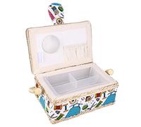 Hztyyier Casmo di Cucito in Tessuto Fatto a Mano Cesto Cucito Contenitore di Stoccaggio a Doppio Strato per Bottoni a Taglio Aghi da Asciugamano Adesivi in Tessuto Dispositivo di Cucitura Borsa