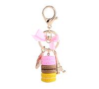 Hztyyier Ciondolo in Lega Colorata, Collana Charm con Maccherone Torre Eiffel per Decorazione Auto e Portachiavi, Materiali Artigianali