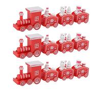 Hztyyier Delicate Mini Train Christmas Articoli Safe per Bambini e Animali Domestici Kit di Decorazione per Torta (rosso)