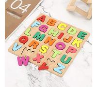 Hztyyier Edifici a Pagamento Alfabeto in Legno Giocattoli Educativi Cognitivi per Materiale Legno 26 Lettere per (CAPS ALPABET COSCO)