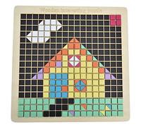 Hztyyier Fai da Te -hölzerne Mosaik -puzzle Set con 370 Blocchi e Schemi di Istruzione Manuale per la Formazione Precoce del Coordinamento del Telefono Cellulare e della Remificazione del Colore