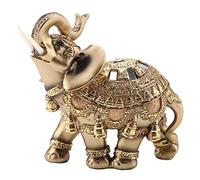 Hztyyier Feng Shui Elephant Statue, Lucky Golden Figurine for Home Decor Grande