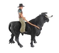 Hztyyier Figura da Collezione della Corrida Spagnola Modello Realistico di Equitazione del Toro da Cowboy per la Decorazione Domestica