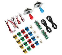 Hztyyier Game Rocker Joystick con Tasti di Scoppio per Win10 Win8 Win7 Vista XP PS3, Blue + Red Fai -da -te per un Gioco di Combattimento, Doppio Giocatore Joystick Kit (#1)