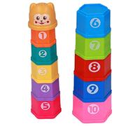 Hztyyier Giocattolo da Bagno Esagonale Colorato con Tazza Impilabile per Bambini per la Coordinazione Occhio-mano e L'apprendimento Educativo, Ideale per la Casa e la Spiaggia