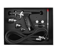 Hztyyier Kit aerografo pistola, aerografo professionale set di coppette da 0,3 mm 0,5 mm 0,8 mm, Materiali per aerografi set di sistemi di aerografia a gravità