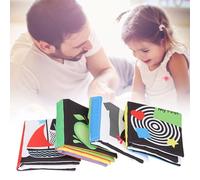 Hztyyier Libro di Tessuto Morbido Intrecciato | Giocattoli per l'attività del Bambino per Le capacità di Lingua e Lettura | Gestione Dell'esercizio e abilità Sensoriali | 4pcs | Compleanno