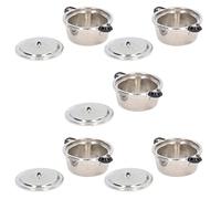 Hztyyier Mini Pentola per Zuppa Modello Squisito Giocattolo da Cucina in Lega per Casa delle Bambole, Set di 5 Mini Utensili da Cucina per la Decorazione Domestica o Materiale Pendente per Orecchini