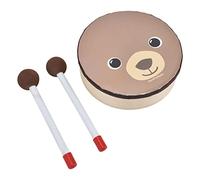 Hztyyier Mini Set, Forma di Orso dei Cartoni Animati, Tamburello in Legno e Martelli, Giocattoli per L'educazione Musicale e L'intrattenimento dei Bambini, Adatto per Oltre 3 Anni, Sussidi per la