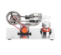 Hztyyier Mini Stirling Motorgenerator Physik Labour Leave Toys per Scopi Educativi Zincelle di Zincrinezione D'argento