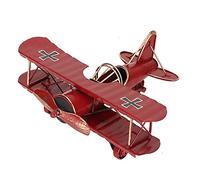 Hztyyier Modello Aereo Vintage, Biplano per Aerei in Ferro battuto per Oggetti di Scena, per Bambini, Decorazioni per la casa(Rosso)