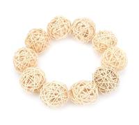 Hztyyier Pappagallo Naturale Parrocchetto Giocattoli da Masticare Palline in Rattan per Parrocchetto Pappagallino Cacatua Appeso Artigianato Fai da Te(5CM) 10 Pezzi Palline in Rattan Bird Toys