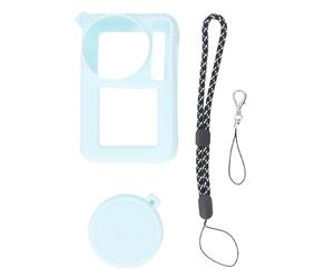 Hztyyier per Fotocamera in Silicone Morbido Adatto per OSMO Action 5 Pro -scratch Profronta per Impronta Digitale Sleeve Protettiva a Prova di Olio con Lente Cover Blu Lavabile
