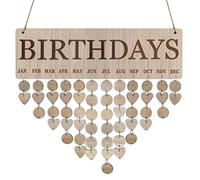 Hztyyier Promemoria del Calendario per il Compleanno di Famiglia con 100 Etichette in Legno per la Decorazione della Parete da per la Decorazione della Parete, per Mamma, papà, Marito, (As pictures