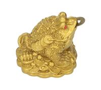 Hztyyier Rana di Denaro, Rospo della Ricchezza Decorazione Feng Shui in Ottone Dorato per Ufficio e Casa