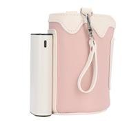 Hztyyier Scaldabiberon Portatile Preciso 21 velocità Regolabile per Borsa Scaldalatte da Viaggio per Casa Ed Esterno, Copertura Scaldalatte Ricaricabile in Ecopelle (PINK)