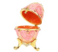 Hztyyier Scatola per ciondolo per gioielli decorativi in stile di smaltato dipinto a mano scintillante per la decorazione domestica