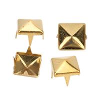 Hztyyier Set di 400 Borchie a Punta Quadrata, 7mm, Rivetti in Metallo Oro per Pelle, Borse, Abbigliamento, Scarpe