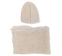 Hztyyier Set di Cappelli Carini per Neonati, Accessori Fotografici per Neonati, per Bambini da 0 a 1 Mese, Materiale, Adatto per la Condivisione Sui Social Media (cappello + scialle)