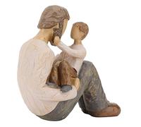 Hztyyier Statua di Gnomo Padre e Figlio Scultura Ornamento da Scrivania Decor Figurine per Scaffale da Tavolo Ornaments