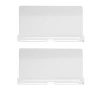 Hztyyier Supporto da Parete per Tablet da 2 Pezzi, Robusto Supporto da Parete in Acrilico con Foro per Lettore Elettronico di Smartphone, Organizer per Cavi per Camera da Letto, Bagno, (Trasparente)