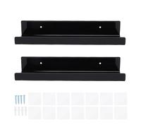 Hztyyier Supporto per Piante da Parete da 12 Pollici, Mensola da Giardino Verticale con Forma Rettangolare per Piccole Piante in Vaso, Bagno Soggiorno, Scaffale Impermeabile (BLACK)