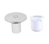 Hztyyier Tappo per copertura doccia a drenaggio rapido, trappola per capelli, copertura cromata con tazza bianca per una facile pulizia, elimina gli odori per l'aggiornamento del bagno