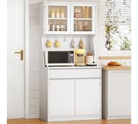 Hzuaneri 180 cm Credenza Cucina Alta, con Lavoro e 4 Scomparti Portaoggetti