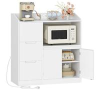 Hzuaneri Credenza Cucina, Mobile Cucina con Piano d'Appoggio | Multipresa Integrata, 3 Cassetti e 2 Ante, Ripiani Regolabili, Moderno, per Soggiorno, 38 x 90 x 95 cm, SC31003XEU