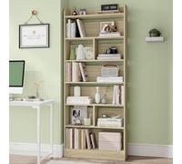 Hzuaneri Libreria 6 Ripiani, Beige Rovere, 24x60x199,2 cm, BC11716X | Scaffale con Scomparti e Ripiani Aperti, Organizzatore, Libreria Verticale, Mobiletto Multiuso per Soggiorno, Studio