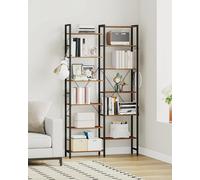 Hzuaneri Librerie a 6 livelli, libreria angolare, librerie industriali, mensola a L, mensola angolare da terra, per camera da letto