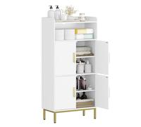 Hzuaneri Mobile da bagno, Mobile contenitore, 2 ante e 1 spazio aperto, Ripiani regolabili, Per bagno, Soggiorno, Studio, Camera da letto, Salvaspazio, 30 x 60 x 120 cm, Bianco SC45613G