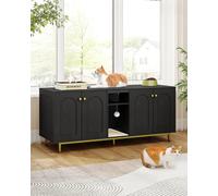 Hzuaneri Mobile per gatti per 2 gatti, nascosto con doppi spazi, con spazio di archiviazione, palline di peluche, può essere utilizzato come mobile TV