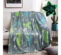 HZVRTN Coperta in flanella per bambini Glow in The Dark con dinosauro, super morbida e soffice, per ragazzi e ragazze (dinosauro B, 150 x 200 cm)